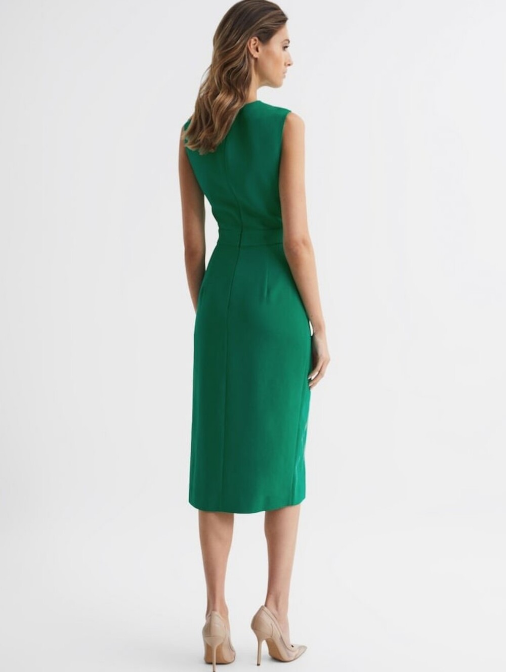 NWT REISS | $330 Layla Wrap Over Midi Dress - Picture 8 of 10